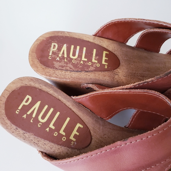 Vintage Paulle Leather and Wood Sandals - Picture 10 of 13